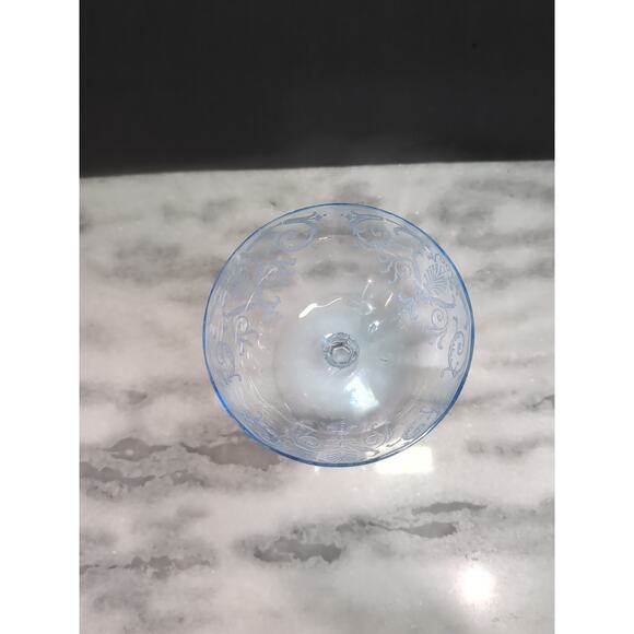 Fostoria Versailles Blue Grapefruit Bowl, Glass Goblet, Kitchenware, No Liner - Picture 5 of 8